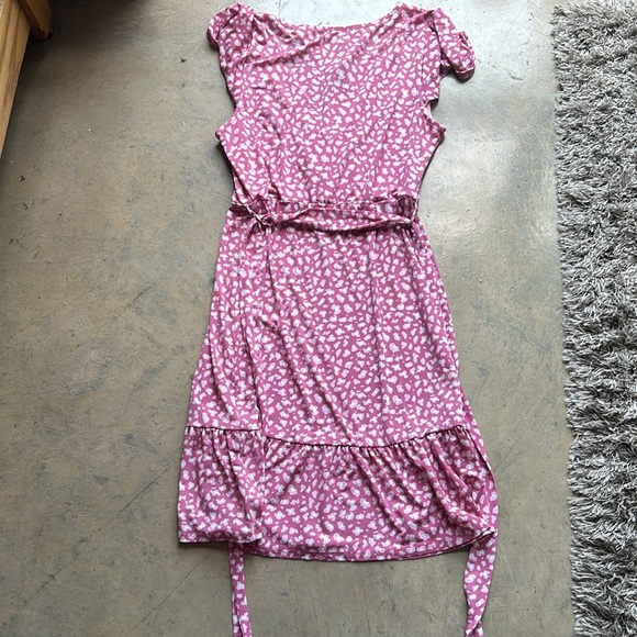 Pink Animal Print Wrap Mini Dress - Picture 2 of 5